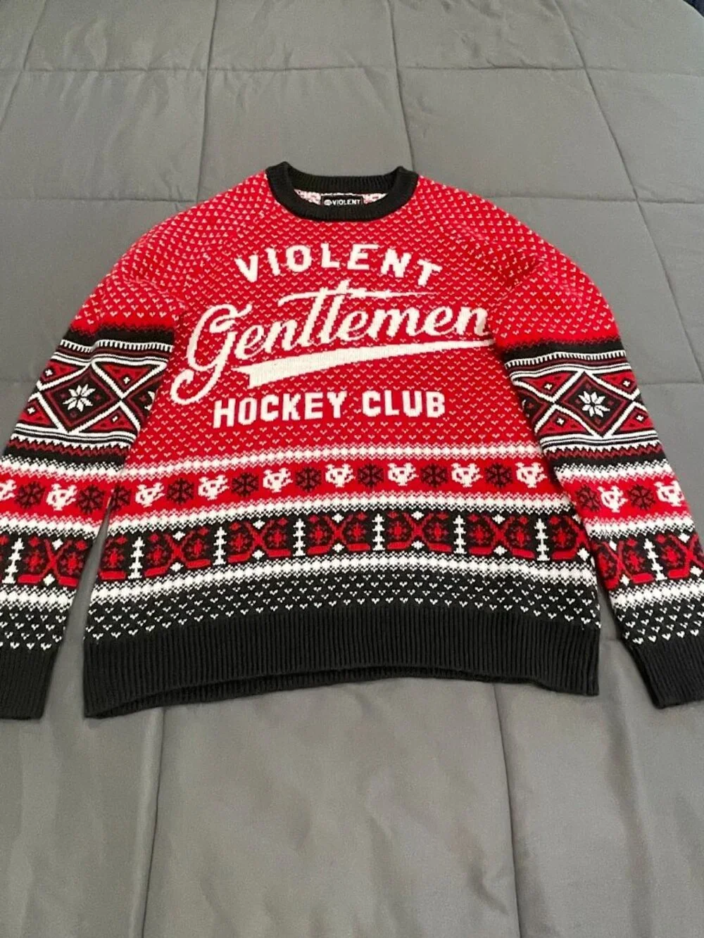 Violent Gentlemen Hockey Club Sweater XL Streetwear Ugly Christmas Knit